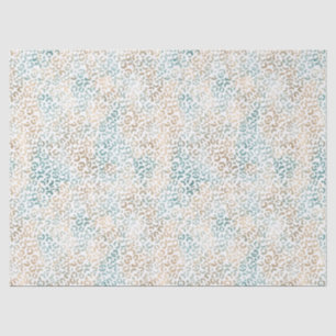Papier Mousseline Empreinte de léopard Gold turquoise