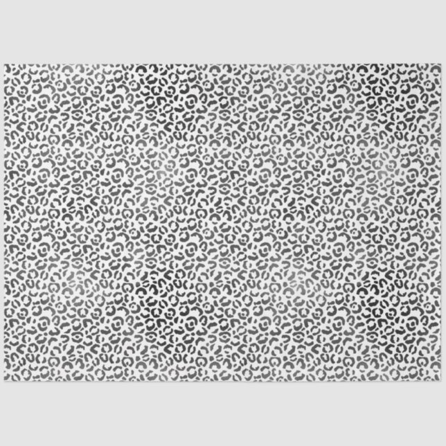 Papier Mousseline Empreinte de léopard noir blanc (Recto)
