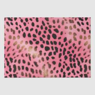 Papier Mousseline Empreinte de léopard noir rose Abstrait