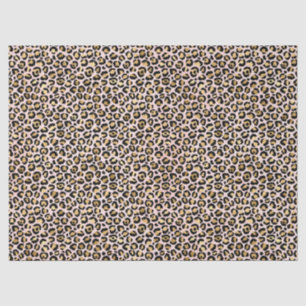 Papier Mousseline Empreinte de léopard noir rose pâle  
