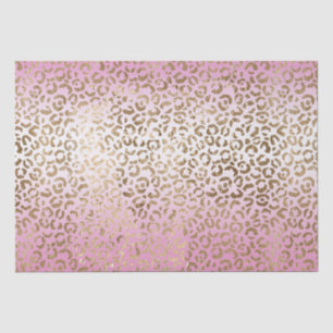 Papier Mousseline Empreinte de léopard or rose Ombre