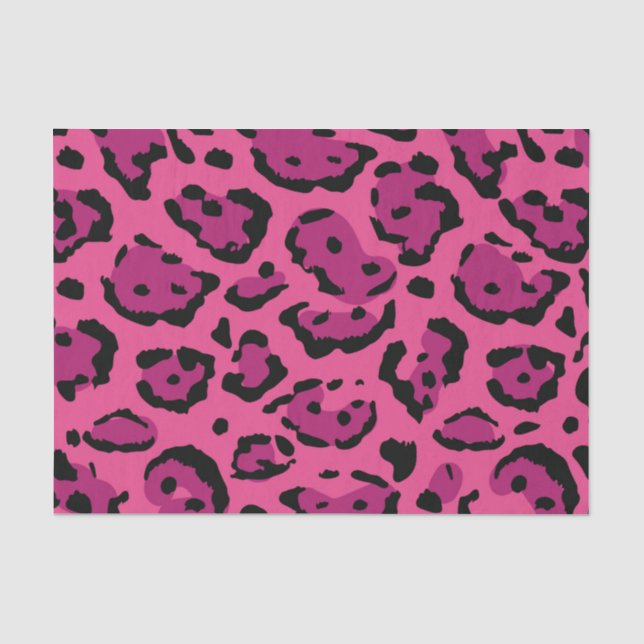 Papier Mousseline Empreinte de léopard rose (Recto)