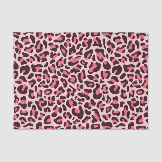 Papier Mousseline Empreinte de léopard rose Cheetah Imprimer Découpa (Recto)
