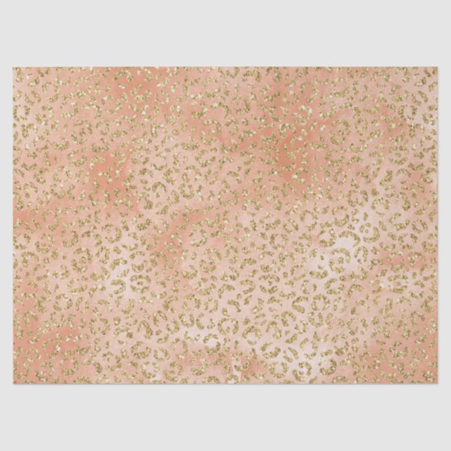 Papier Mousseline Empreinte de léopard Rose Gold Parties scintillant (Recto)