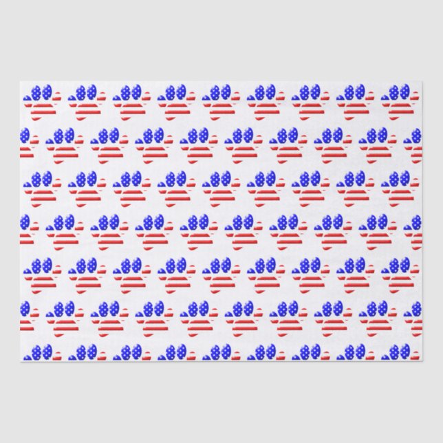Papier Mousseline EMPREINTE DE PATTE américain du Drapeau (Recto)