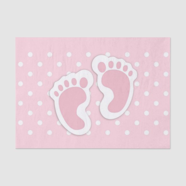 Papier Mousseline Empreintes Bébé Rose Cute (Recto)