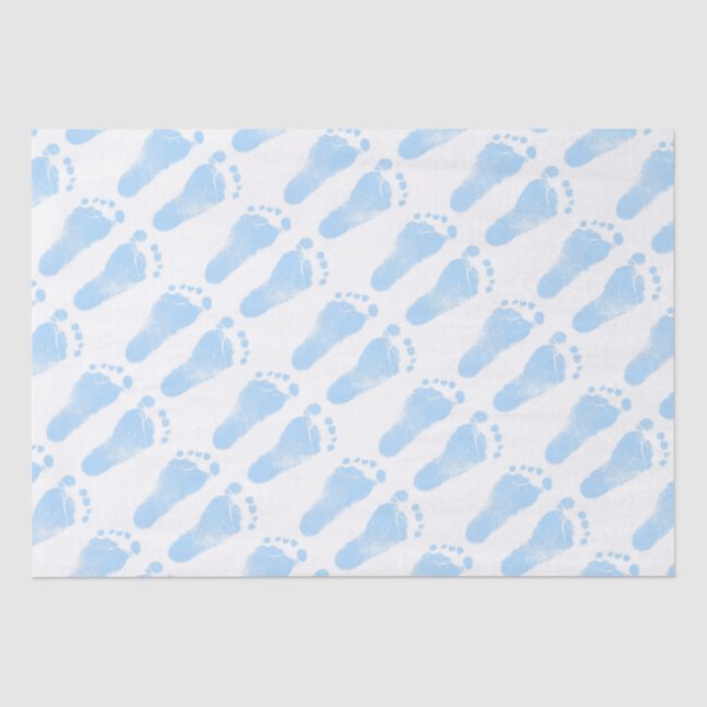 Papier Mousseline Empreintes Bleues et Blancs (Recto)