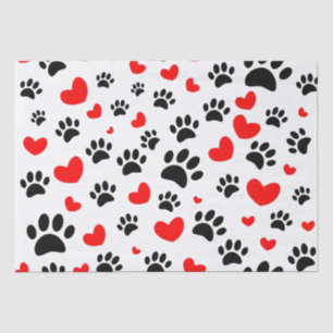 Papier Mousseline Empreintes de pattes De Chien De Cartoon Random Et