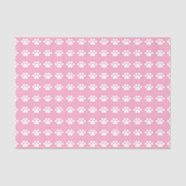 Papier Mousseline Empreintes de pattes sur Arrière - plan rose (Recto)