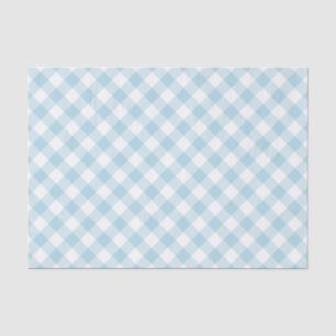Papier Mousseline En vichy Bleu Clair Et Blanc Motif