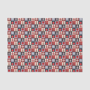 Papier Mousseline En vichy lunette de Noël