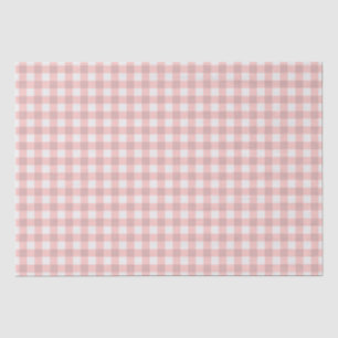 Papier Mousseline En vichy rose pâle