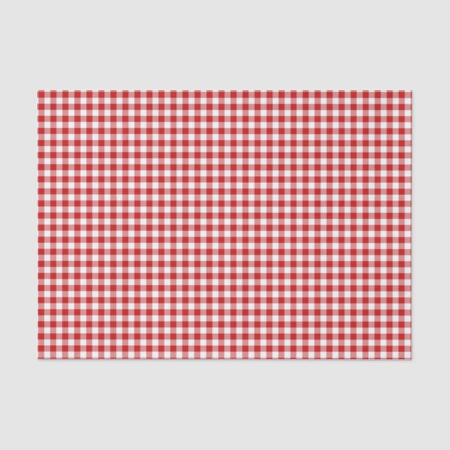 Papier Mousseline En vichy rouge (Recto)
