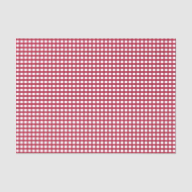 Papier Mousseline En vichy rouge et blanc (Recto)