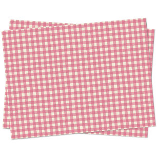 Papier Mousseline en vichy Vérifier Crème rose cerise