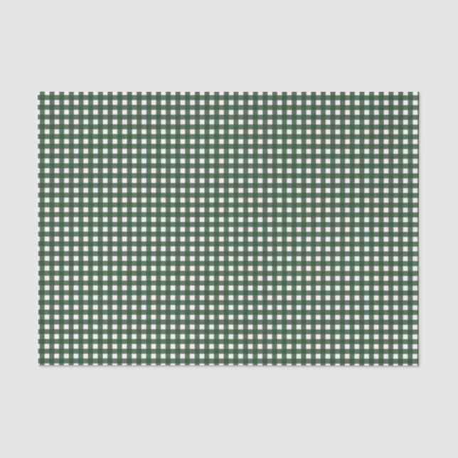 Papier Mousseline En vichy vert et blanc (Recto)