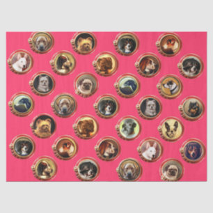 PAPIER MOUSSELINE ENAMÉRIQUES VICTORIENNES /PORTRAITS DE CHIEN MINIA