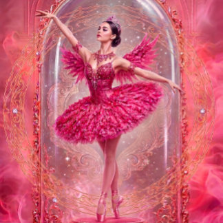 Papier Mousseline Enchanted Pink Ballerina & Filigree Frame Decoupag