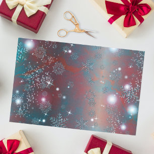 Papier Mousseline Enchanter Festive Red and Blue Winter Wonderland