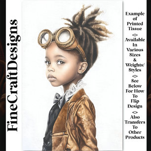 Papier Mousseline Enfant Moderne Mignon Steampunk Peau Noire Y1 Déco