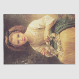 Papier Mousseline Enfant tressant une couronne par W.A. Bouguereau