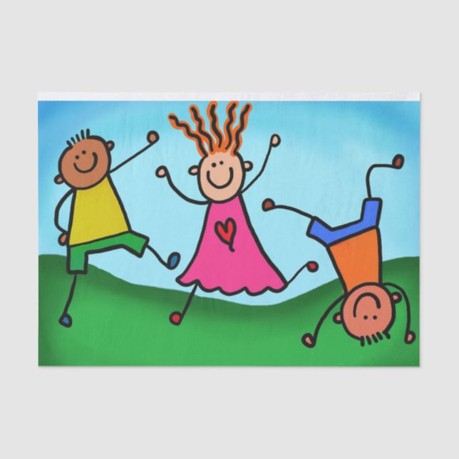 Papier Mousseline Enfants jouant (Recto)