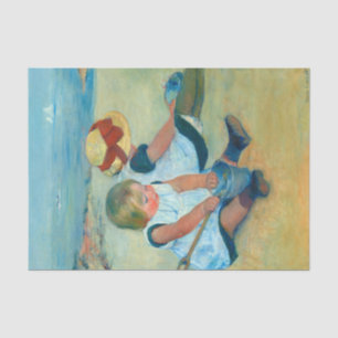 Papier Mousseline Enfants jouant sur la plage par Mary Cassat
