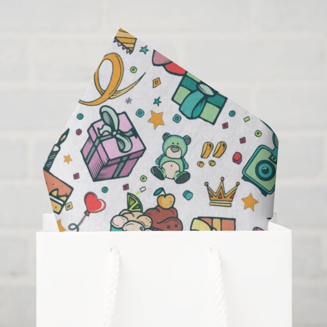 Papier Mousseline Enfants Joyeux anniversaire (Sac cadeau)