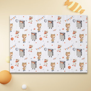 Papier Mousseline Enfants mignons en costumes ours, canard et calcul