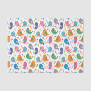Papier Mousseline Enfants mignons oiseaux colorés Tweeter