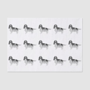 Papier Mousseline English Cocker Spaniel en motif noir et blanc