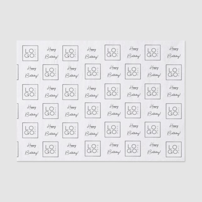 Papier Mousseline Entreprise Ajouter un logo personnalisé Joyeux ann (Recto)
