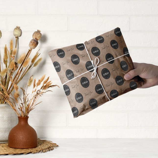 Papier Mousseline Entreprise Logo personnalisé Merci Kraft Look (Créateur téléchargé)