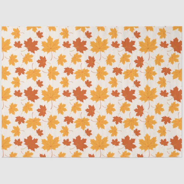 Papier Mousseline Enveloppement Cadeau Papier Tissu Automne Feuilles (Recto)