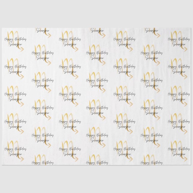 Papier Mousseline Enveloppement d'anniversaire de Scorpio (Recto)