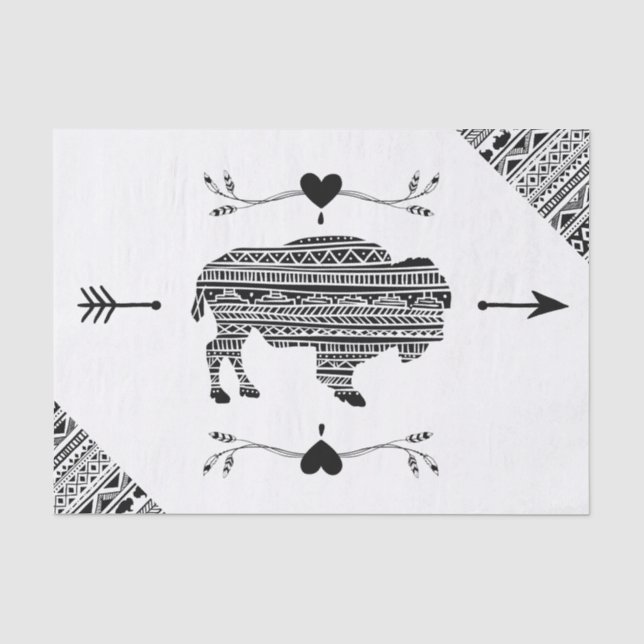 Papier Mousseline Enveloppement du papier de tissus Motif tribal de  (Recto)