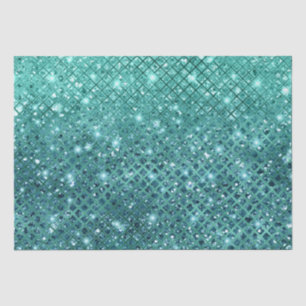 Papier Mousseline Éperche verte Turquoise Aqua