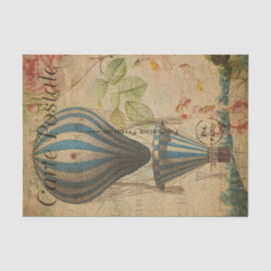 Papier Mousseline Ephemera Blue Hot Air Balloon Découpage