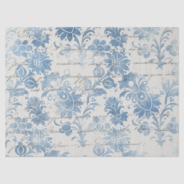 Papier Mousseline Ephemera Blue Paper Series Design 11 (Recto)