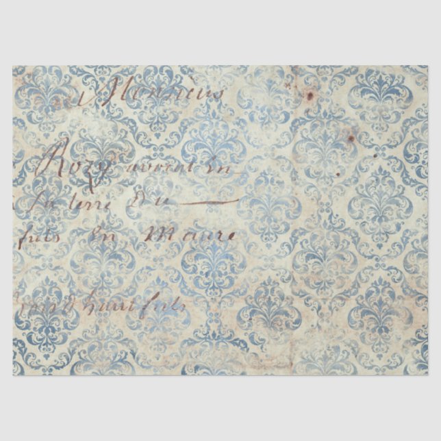 Papier Mousseline Ephemera Blue Paper Series Design 16 (Recto)