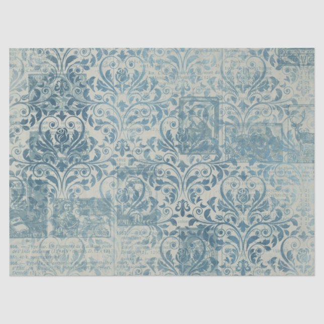 Papier Mousseline Ephemera Blue Paper Series Design 17 (Recto)