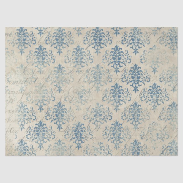 Papier Mousseline Ephemera Blue Paper Series Design 19 (Recto)