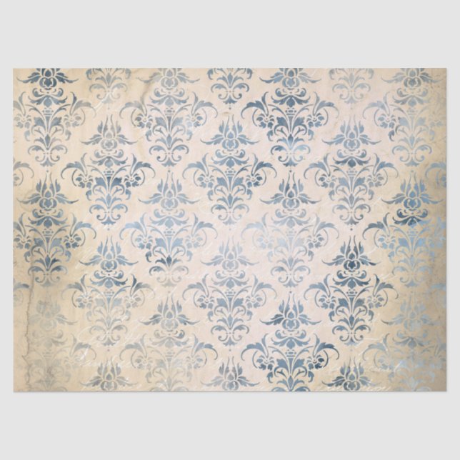 Papier Mousseline Ephemera Blue Paper Series Design 3 (Recto)