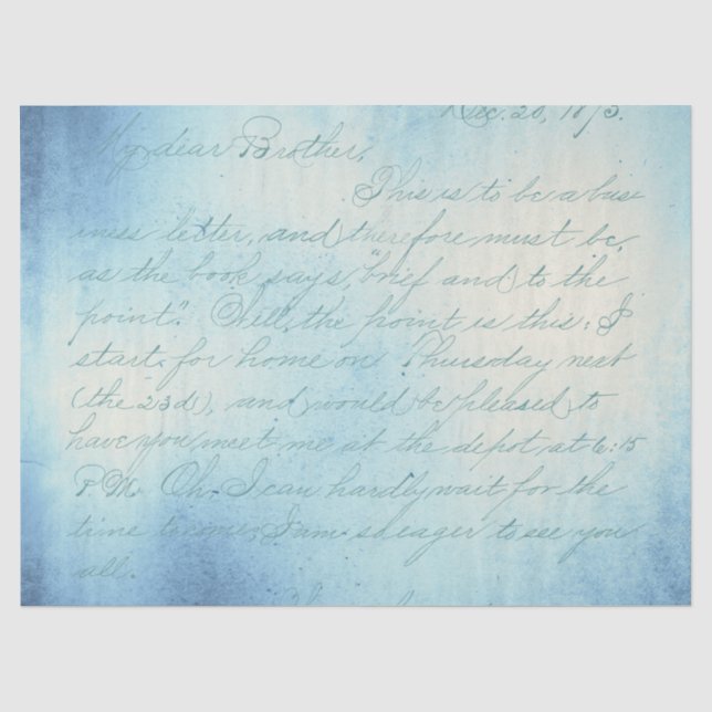 Papier Mousseline Ephemera Blue Paper Series Design 4 (Recto)