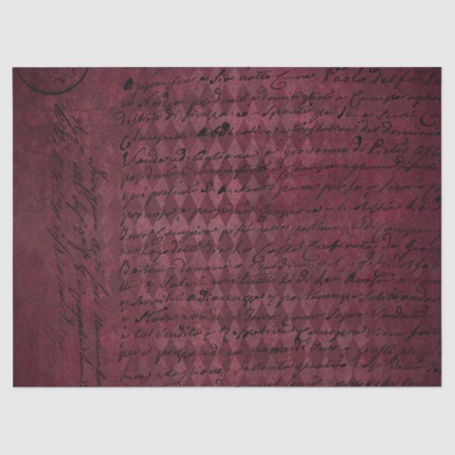 Papier Mousseline Ephemera Bourgogne Papier Series Design 7 (Recto)