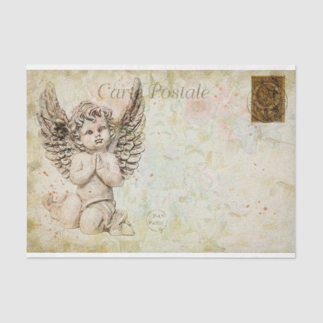 Papier Mousseline Ephemera Carte Postale Française Cute Baby Angle D (Recto)