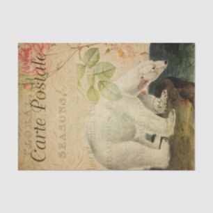 Papier Mousseline Ephemera Carte Postale Française Découpage Ours Po