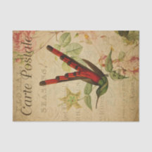 Ephemera Carte Postale Française Hummingbird Decou
