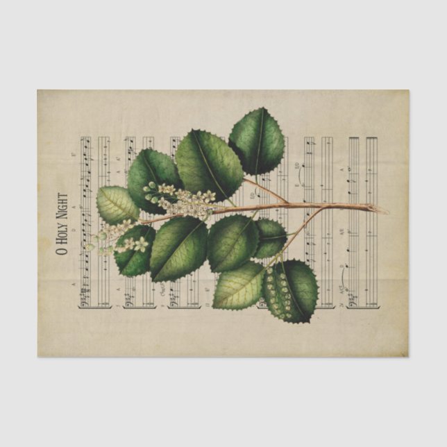Papier Mousseline Ephemera Christian Chanson O Holy Night Decoupage (Recto)