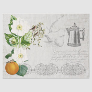 Papier Mousseline Ephemera Floral Café Découpage Français